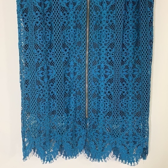 NWT. Chico’s Black Label 00 (US XS/2) Striking Teal Lace Maxi Skirt. - Picture 11 of 11